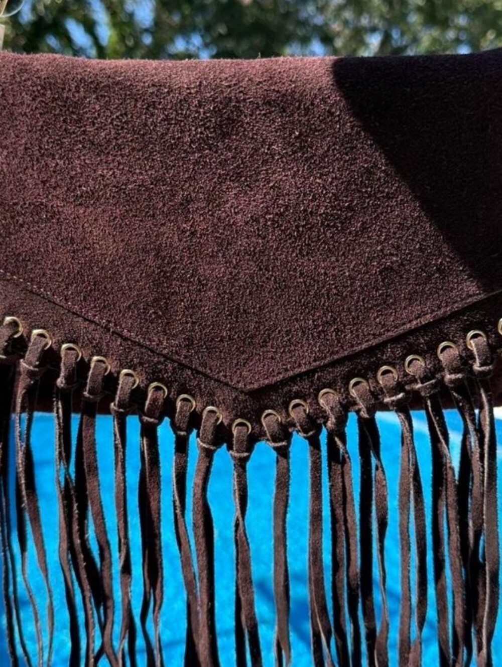 Haute Hippie Dark Brown Suede Fringe Crossbody